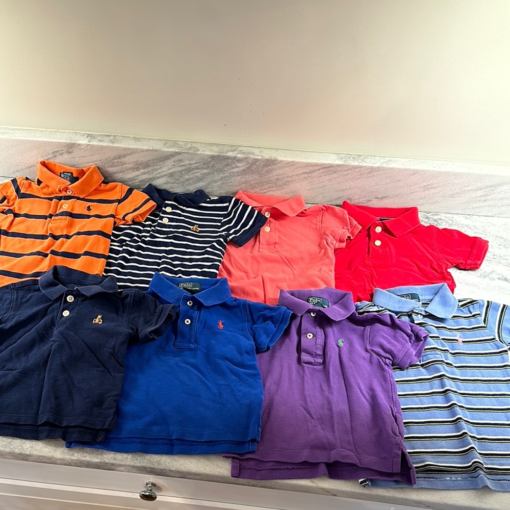 Polo by Ralph Lauren Orange and Blue Polos Casual Collection